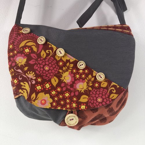 Sac minaudière tissus patchwork collection lina réf 7092