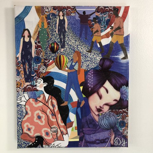 Tableaux collage  toile tendue 2669