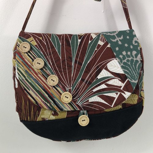 Sac besace tissus patchwork bandoulière collection laura 7289