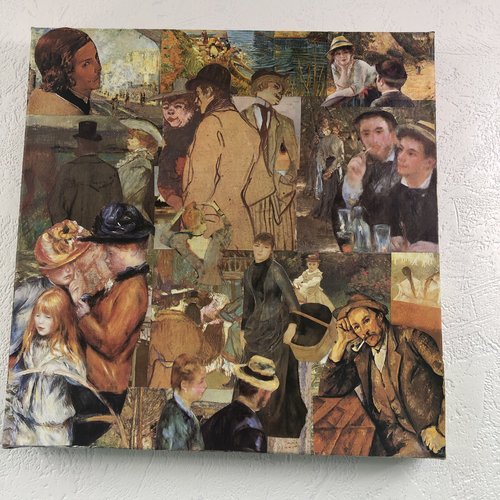 Tableaux carré  collage  toile tendue 1988