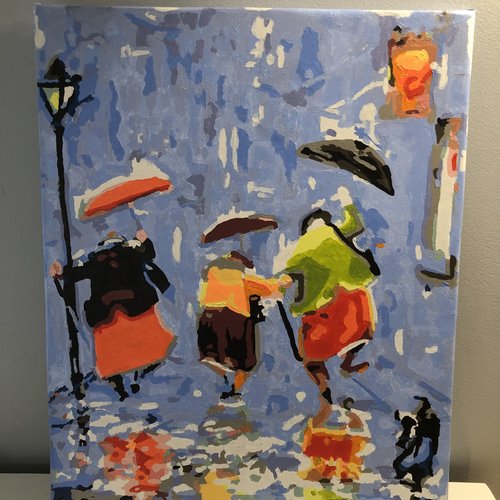 Tableau toile tendue peinture acrylique réf 8653