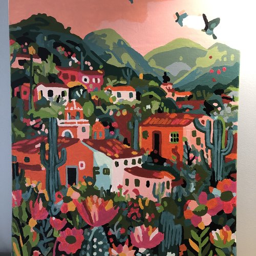 Tableau toile tendue peinture acrylique réf 8681