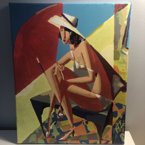 Tableau toile tendue peinture acrylique réf 8730