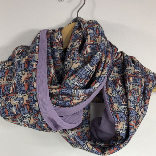 Echarpe tubulaire /snood tissus réversible réf 1768