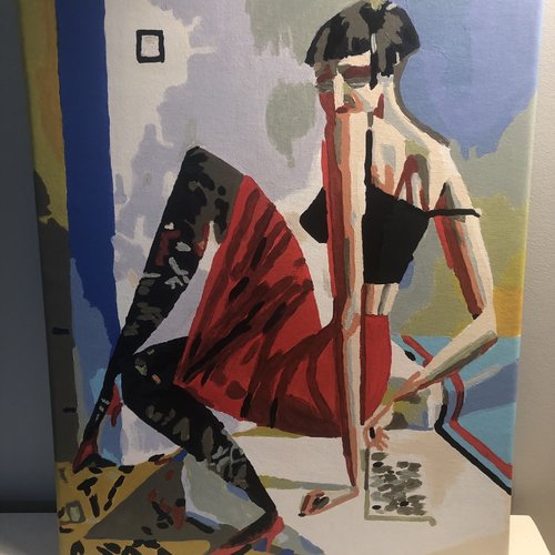 Tableau toile tendue peinture acrylique réf 8736