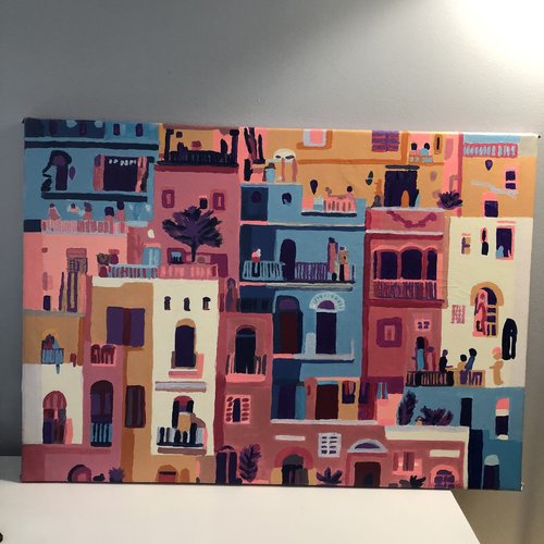 Tableau toile tendue peinture acrylique réf 8718