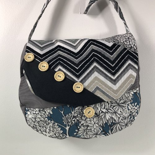 Sac besace tissus patchwork bandoulière collection laura 7304