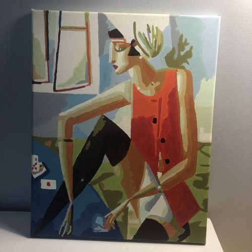 Tableau toile tendue peinture acrylique réf 8724