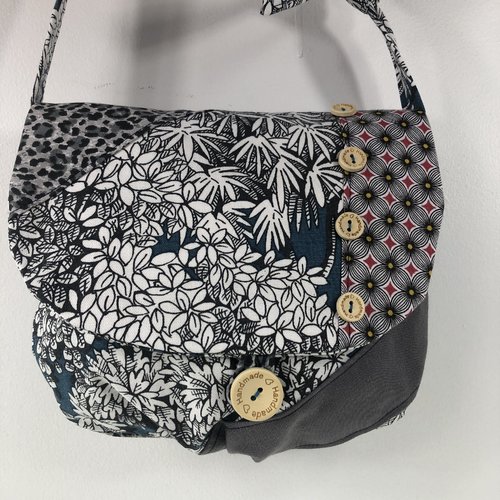 Sac minaudière tissus patchwork collection lina réf 7087