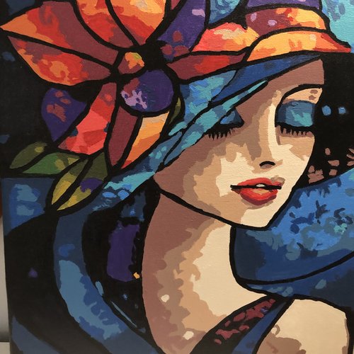 Tableau toile tendue peinture acrylique réf 8748