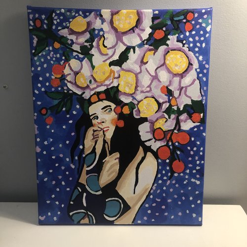 Tableau toile tendue peinture acrylique réf 8830