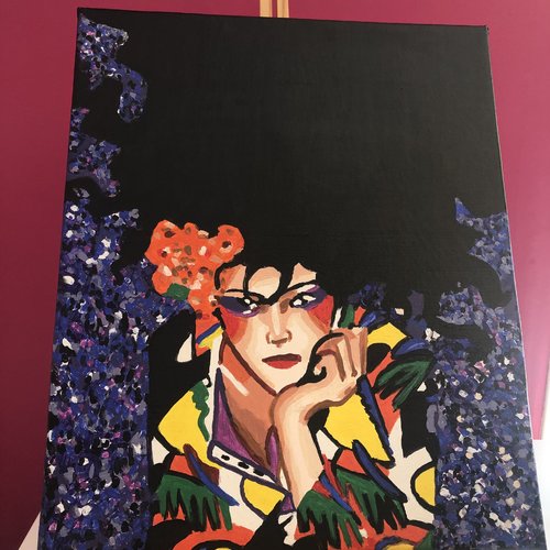 Tableau toile tendue peinture acrylique réf 8868