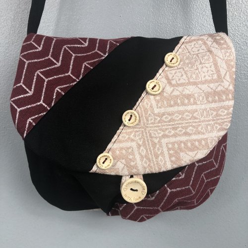 Sac minaudière tissus patchwork collection lina réf 5118