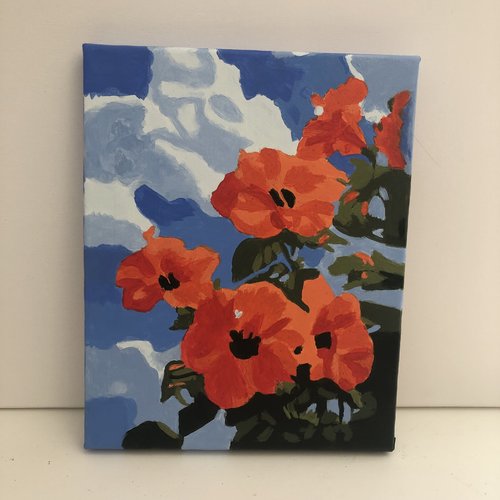 Tableau toile tendue peinture acrylique réf 8894