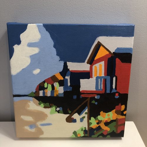 Tableau toile tendue peinture acrylique réf 8858
