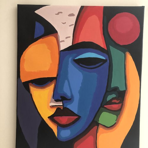 Tableau toile tendue peinture acrylique réf 9069