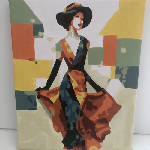 Tableau toile tendue peinture acrylique réf 9053