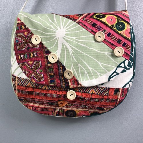 Sac besace tissus patchwork bandoulière collection laura 5204