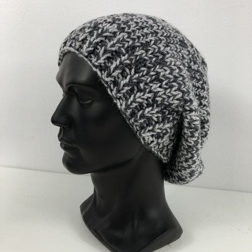 Bonnet homme tricoté main réf 7669