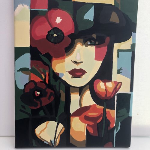 Tableau toile tendue peinture acrylique réf 9156
