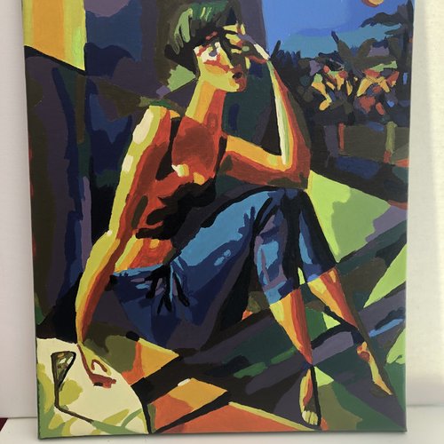 Tableau toile tendue peinture acrylique réf 9108