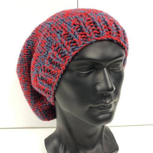 Bonnet homme tricoté main réf 6318