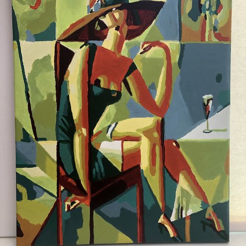 Tableau toile tendue peinture acrylique réf 9114