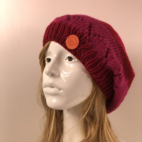 Béret laine tricoté main ref 7397