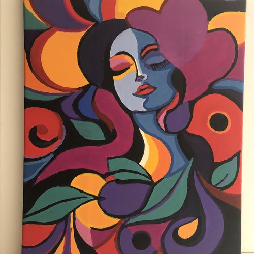 Tableau toile tendue peinture acrylique réf 9074