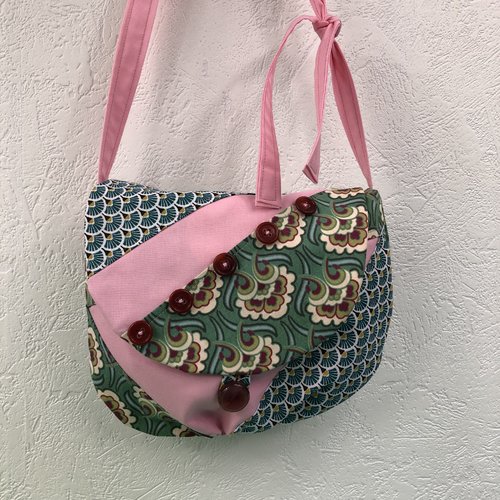 Sac minaudière tissus patchwork collection lina réf 1741