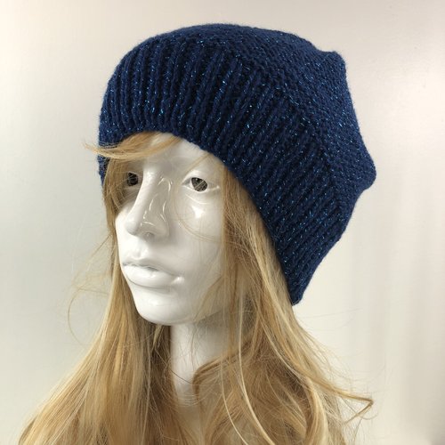 Bonnet laine tricoté main réf 2398