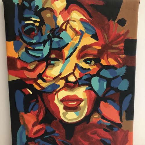 Tableau toile tendue peinture acrylique réf 9097
