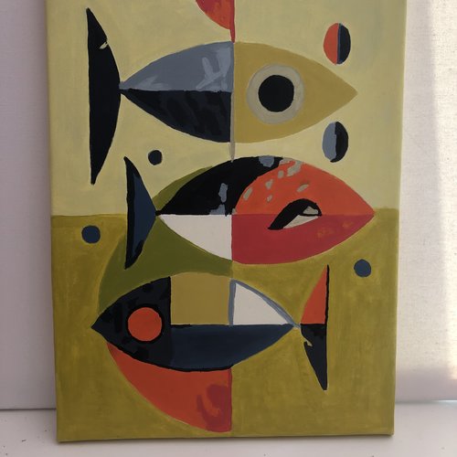 Tableau toile tendue peinture acrylique réf 9126