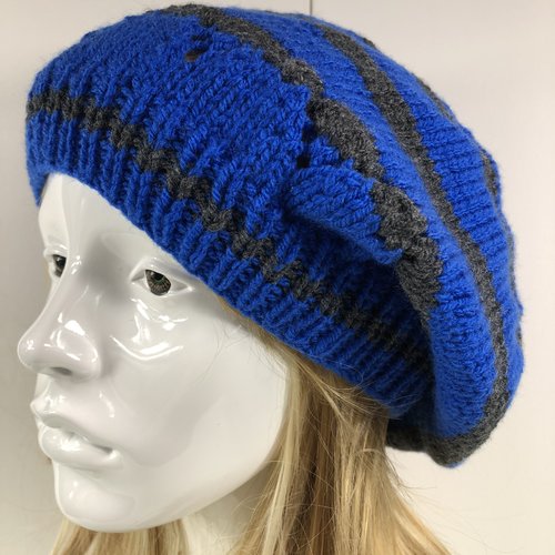 Béret laine tricoté main ref 6323