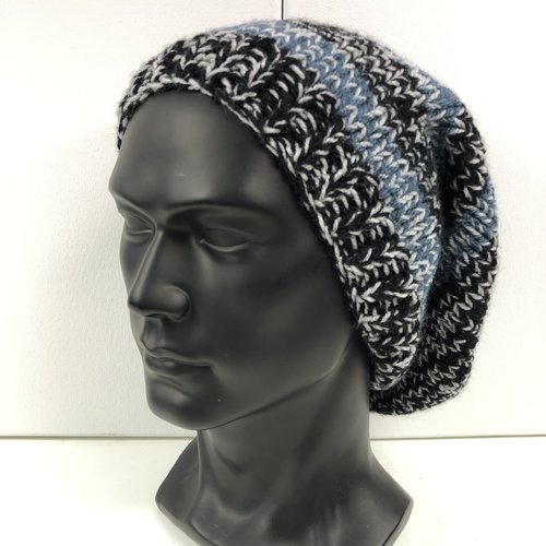 Bonnet homme tricoté main réf 6313
