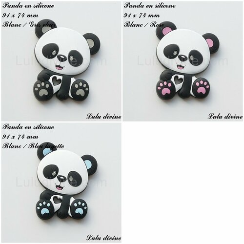 Panda en silicone de 91 x 74 x 8 mm