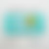 Etiquette tissée  - petit prince -  28 x 60 mm, turquoise couronne 