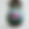 1 pince bretelle, attache tétine &amp; doudou turquoise petit monstre rigolo rose/violet passant de 25 mm 