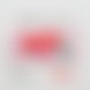 Etiquette tissée  - fait avec amour -  28 x 60 mm, rose cœur 