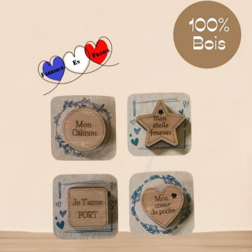Câlin de poche en bois à personnaliser