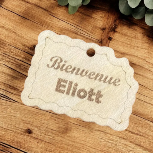 Étiquettes bois à personnaliser, médaillons en bois mariage baptême naissance communion pour pochons dragées ou décoration table