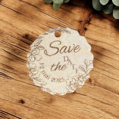 Étiquettes bois à personnaliser, médaillons en bois mariage baptême naissance communion pour pochons dragées ou décoration table