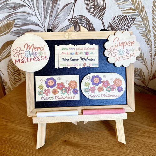 Magnets en bois merci maîtresse