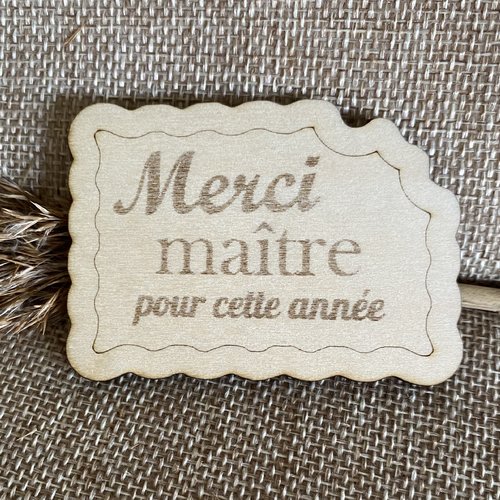 Magnets en bois merci maîtresse
