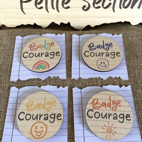 Badge courage spécial rentrée scolaire badge enfant personnalisé