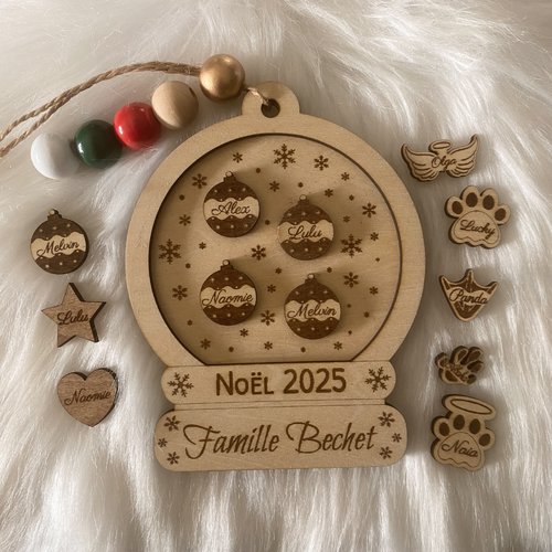 Boule de noël famille à personnaliser