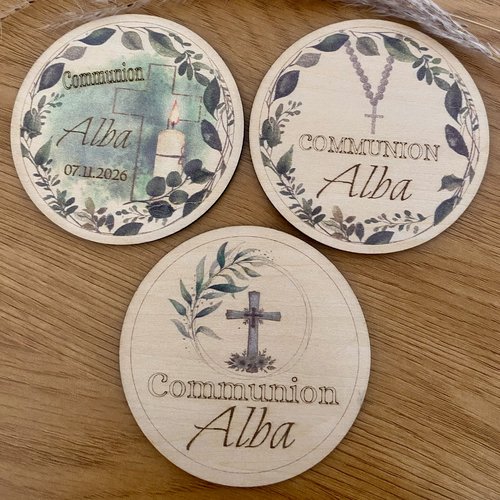 Boîte communion en bois - boîte bijoux gourmette, médaille, croix…