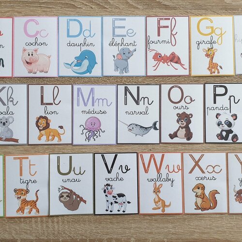 Cartes alphabet / abécédaire des animaux
