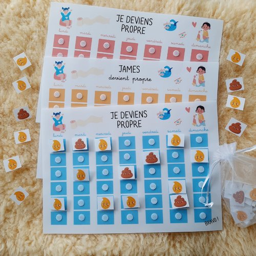 Tableau de motivation à la propreté pour enfant