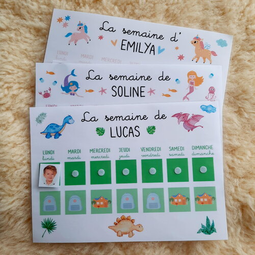 Semanier simplifié - se repérer dans les jours de la semaine - premier semainier - maternelle / nounou / crèche